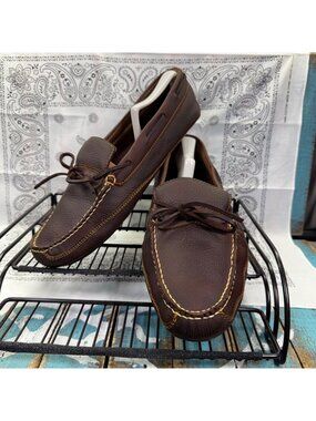 Hitchcock Wide Shoes For Men Sz 12(5E) Brown Casual Moc/Slipper Leather Loafers